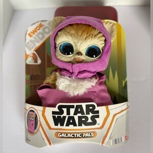Mattel Disney Star Wars Galactic Pals Ewok Endor Plush 11” with Satchel – New